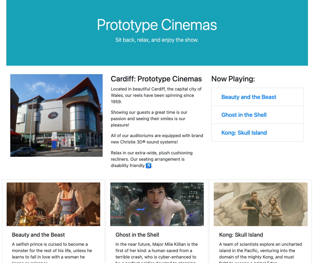Cinema Page Sample